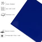 4 in Ceramic Tile Gloss 4 1/4" Box of 10 Pieces for Bathroom Wall and Kitchen Backsplash by Tenedos – Glossy Finish, Classic Look (Cobalt Blue)