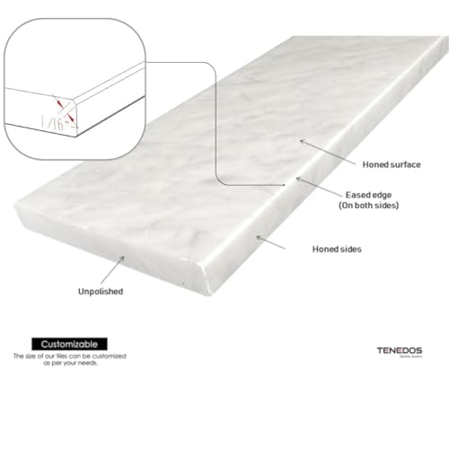 Honed Carrara Marble Threshold Tile for Showers