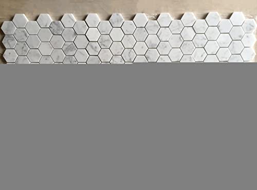 Carrara White Marble Hexagon Shower Floor Tile
