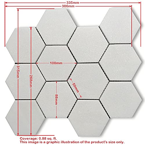 Carrara White Marble Hexagon Mosaic Tile 4