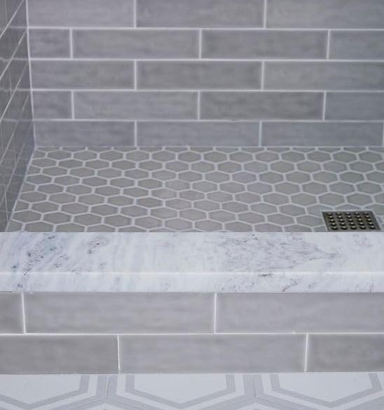 Honed Carrara Marble Threshold Tile for Showers
