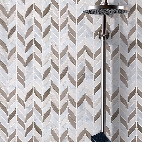 Carrara Marble Mosaic Shower Floor Tile Pack