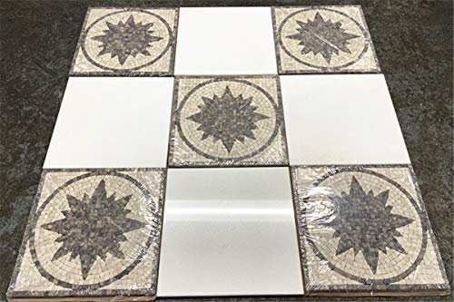 Compass Emperador Crema 12x12 Marble Medallion Tile