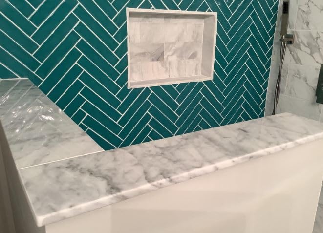Honed Carrara Marble Threshold Tile for Showers