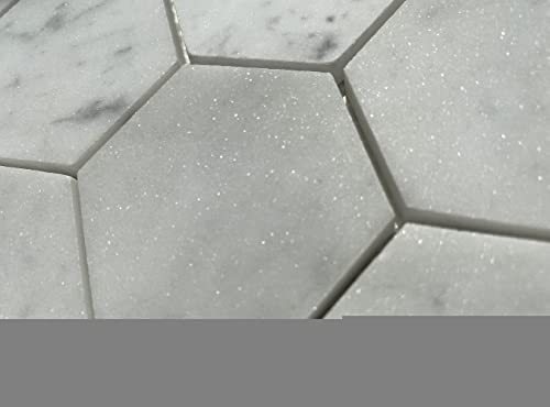 Carrara White Marble Hexagon Shower Floor Tile