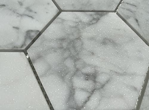 Carrara White Marble Hexagon Mosaic Tile 4