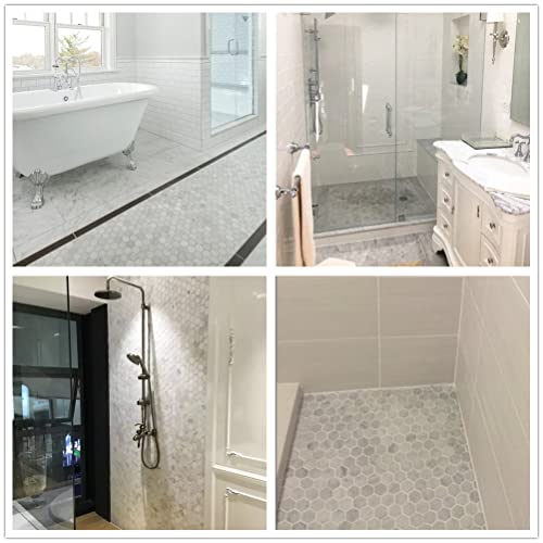 Carrara White Marble Hexagon Shower Floor Tile