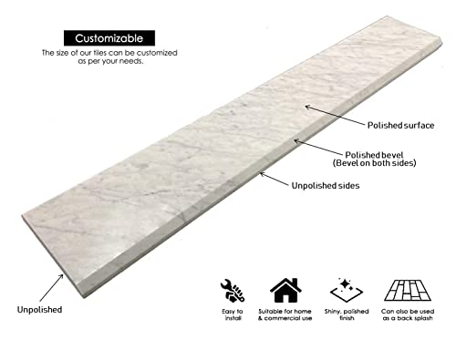 Carrara Marble Shower Curb Threshold - Polished 5x36