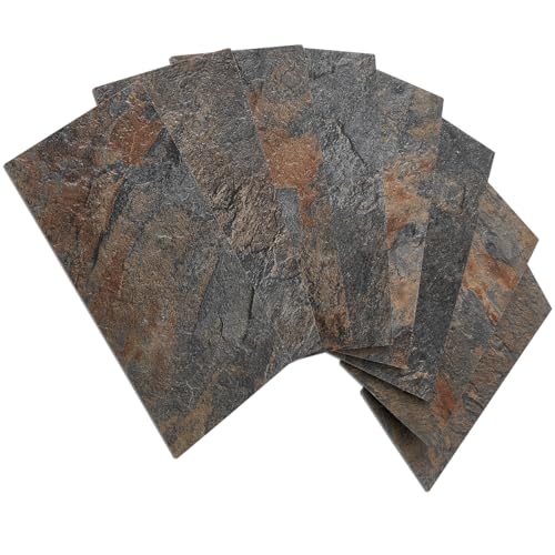 Rust Slate Peel and Stick Shower Floor Tiles