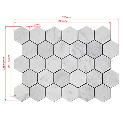 Carrara White Marble Hexagon Mosaic Tile Pack