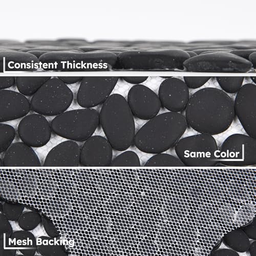Black Pebble Shower Floor Tile - 5 Sq.ft