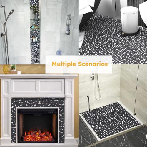 Black Pebble Shower Floor Tile - 5 Sq.ft