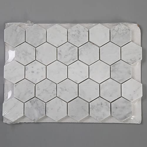 Carrara White Marble Hexagon Mosaic Tile Pack