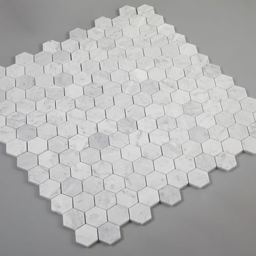 Carrara White Marble Hexagon Mosaic Tile Pack