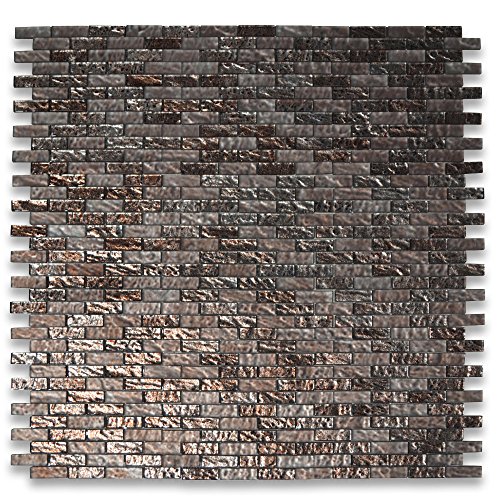 Rusty Satin and Matte Glass Mosaic Tile