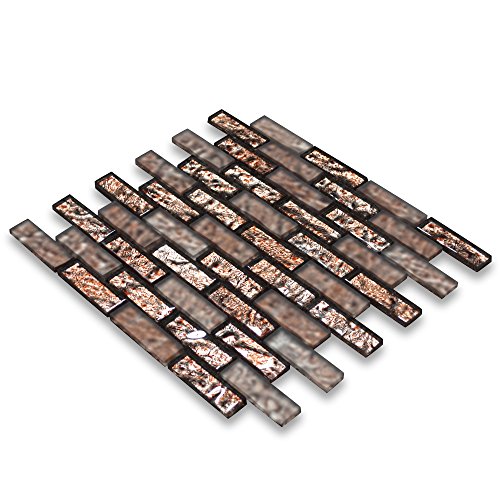 Rusty Satin and Matte Glass Mosaic Tile