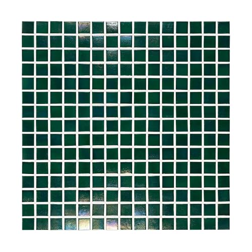 Emerald Green Iridescent Glass Mosaic Tile