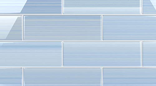 Big Blue Glass Subway Tile for Showers, 4x12
