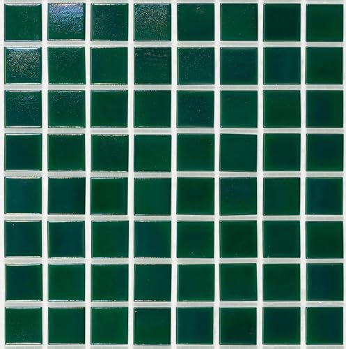 Emerald Green Iridescent Glass Mosaic Tile