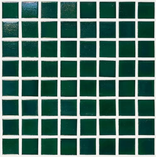 Emerald Green Iridescent Glass Mosaic Tile
