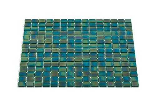 Emerald Green Iridescent Glass Mosaic Tile