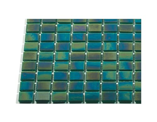 Emerald Green Iridescent Glass Mosaic Tile