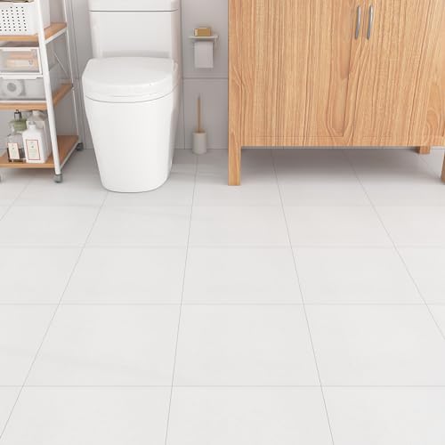 Peel and Stick White Marble Bathroom Floor Tiles