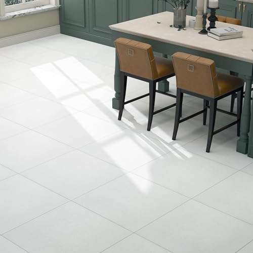 Peel and Stick White Marble Bathroom Floor Tiles