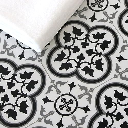 Self-Adhesive Black and White Bathroom Tile 9x9