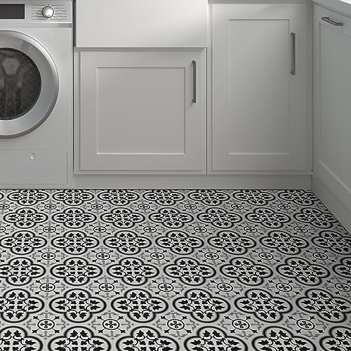 Self-Adhesive Black and White Bathroom Tile 9x9
