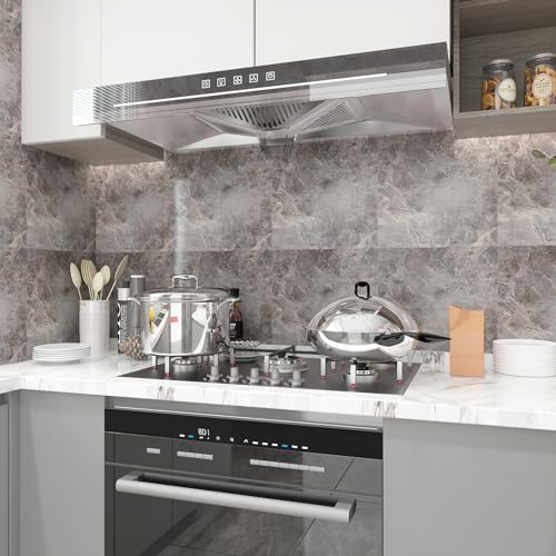 Rock Gray Marble Peel and Stick Tile 12"x12
