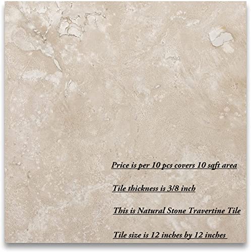 12" x 12" Cream Travertine Stone Tile Box