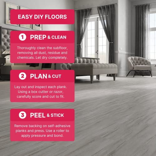 LUCiDA SURFACES Wood-Look Peel and Stick Tiles