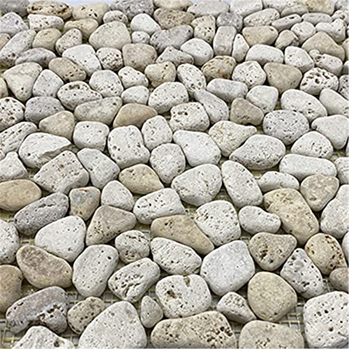 Travertine Giallo Marble Pebble Mosaic Tile Sheet