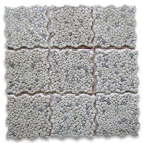 Travertine Mix Emperador Dark Pebble Mosaic Tile