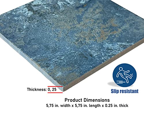 Aquarium Blue 6x6 Porcelain Floor and Wall Tile
