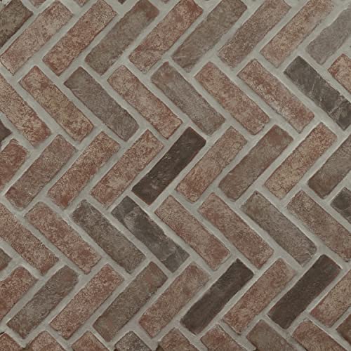 MSI Noble Red Herringbone Clay Tile 12.5"x25.5