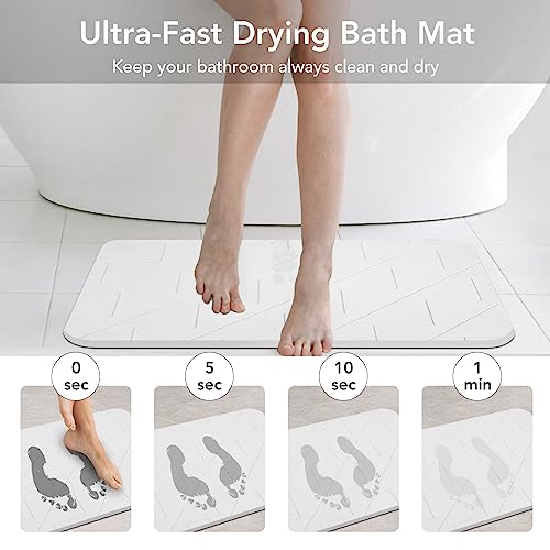 Diatomaceous Earth Bath Mat - 2 Pack, White