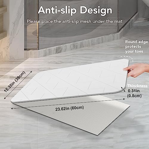Diatomaceous Earth Bath Mat - 2 Pack, White