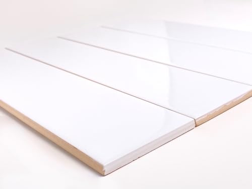 Glossy White Subway Tile 2" x 8" – 60 Pieces