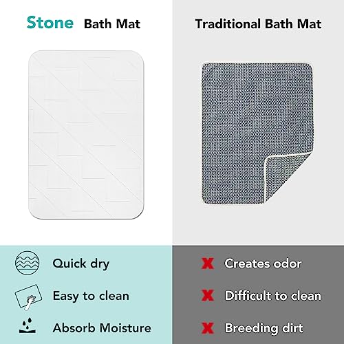 Diatomaceous Earth Bath Mat - 2 Pack, White