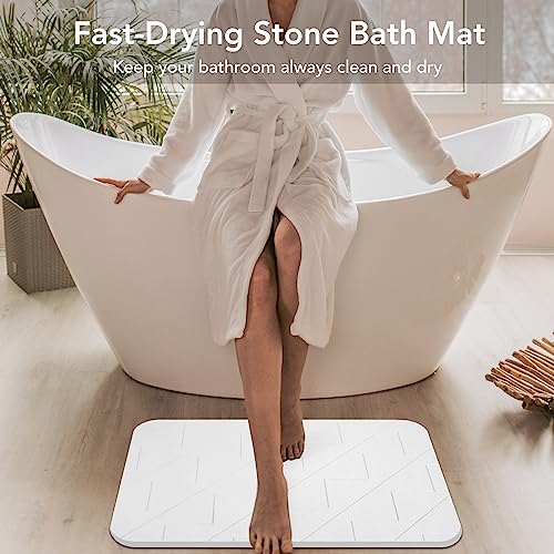 Diatomaceous Earth Bath Mat - 2 Pack, White