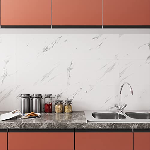 Carrara Marble Peel and Stick Shower Floor Tiles