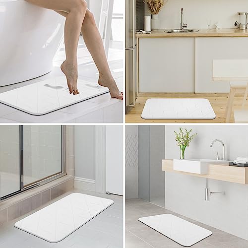 Diatomaceous Earth Bath Mat - 2 Pack, White
