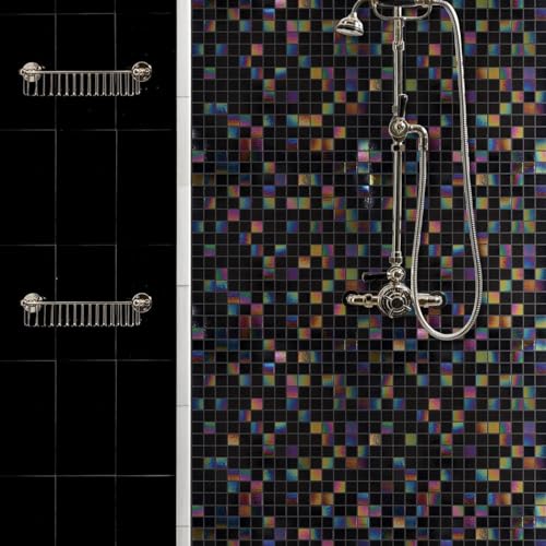 Iridescent Black Mosaic Tiles for Showers & Backsplashes