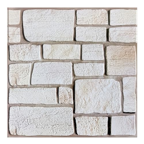10 Pcs 3D Faux Limestone Peel and Stick Tiles