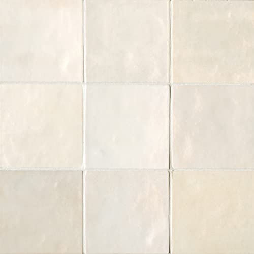Cloe Gloss Ceramic Shower Tile - Creme 5" x 5