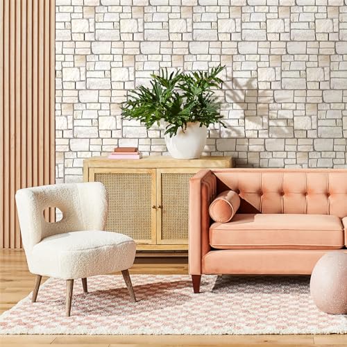 10 Pcs 3D Faux Limestone Peel and Stick Tiles