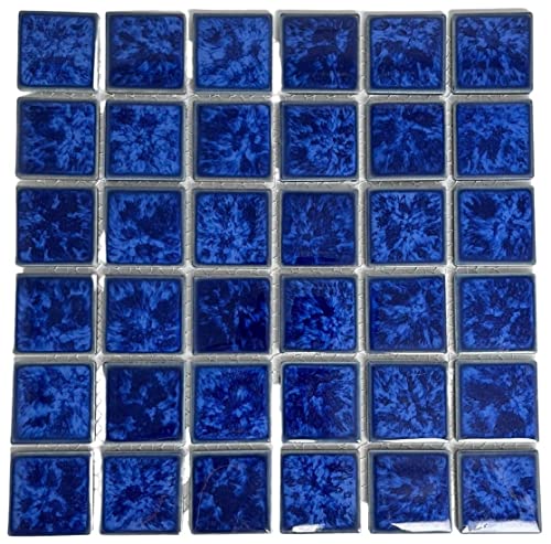 Ultramarine Blue Splash Effect Mosaic Tile