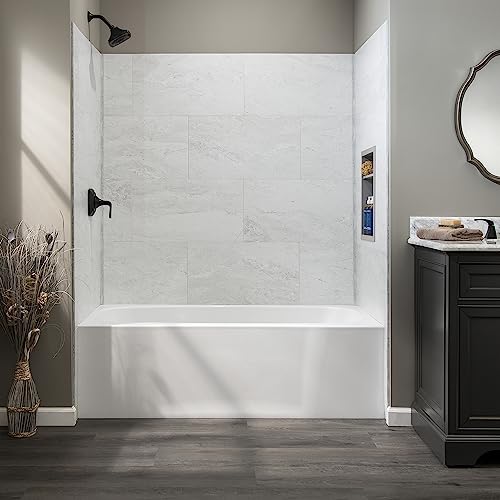 Palisade Interlocking Vinyl Shower Tile Kit - Polar Frost